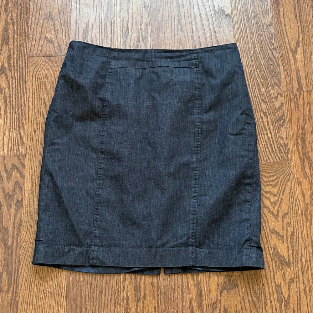 Ann Taylor LOFT Petites Gray Cotton Blend Pencil Skirt 12P 161-265908